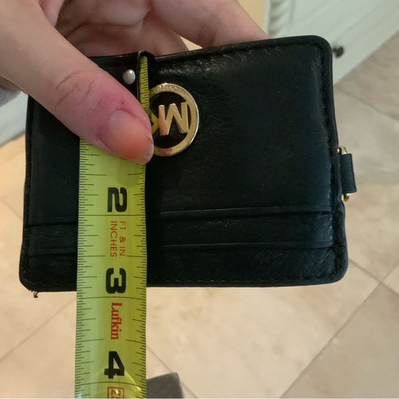 MICHAEL KORS Black Pebbled Leather Card Slim Small ID Sleeve Case Wallet Women’s - Picture 10 of 14